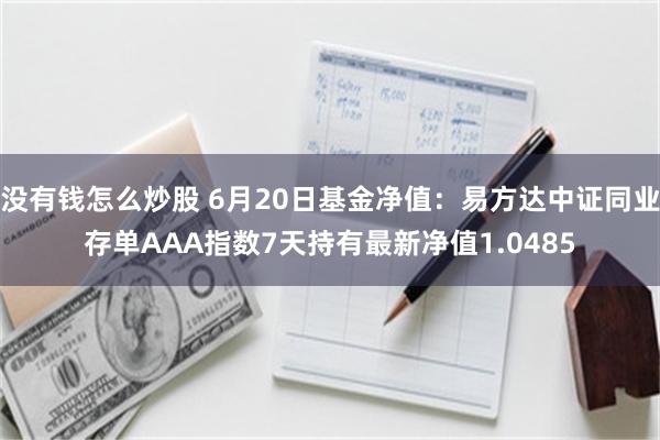 没有钱怎么炒股 6月20日基金净值：易方达中证同业存单AAA指数7天持有最新净值1.0485