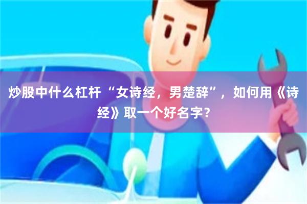 炒股中什么杠杆 “女诗经，男楚辞”，如何用《诗经》取一个好名字？