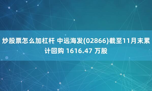 炒股票怎么加杠杆 中远海发(02866)截至11月末累计回购 1616.47 万股