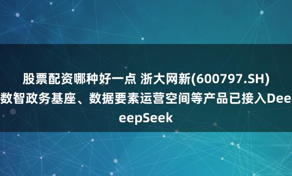 股票配资哪种好一点 浙大网新(600797.SH)：网新数智政务基座、数据要素运营空间等产品已接入DeepSeek